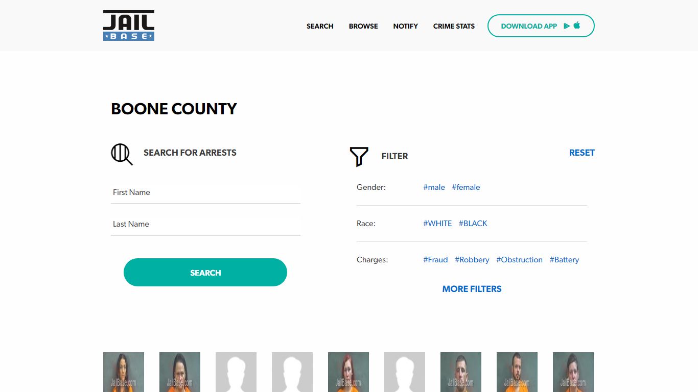 Boone County Jail Inmate Search and Mugshots | JailBase